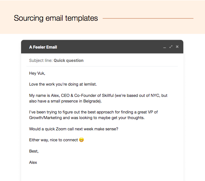 Candidate Sourcing Email
